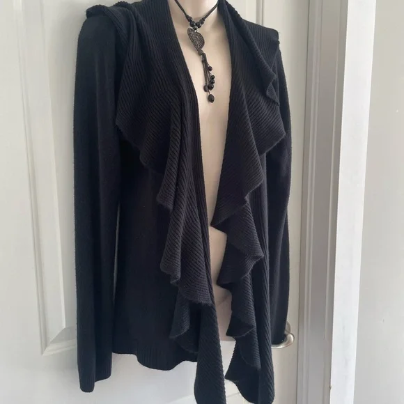 Covington Black Ruffled Cardigan - Picture 2 of 4